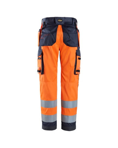 Snickers Workwear Arbetsbyxa hölsterfickor, varselorange klass 2