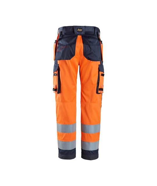 Snickers Workwear Arbetsbyxa hölsterfickor, varselorange klass 2