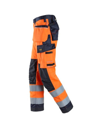 Snickers Workwear Arbetsbyxa hölsterfickor, varselorange klass 2