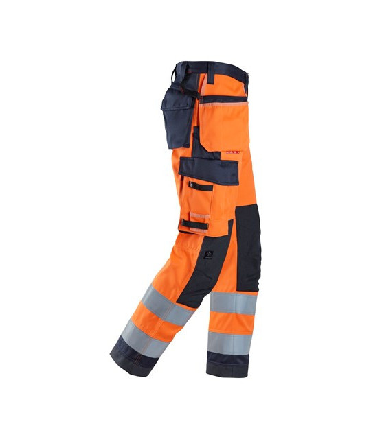 Snickers Workwear Arbetsbyxa hölsterfickor, varselorange klass 2
