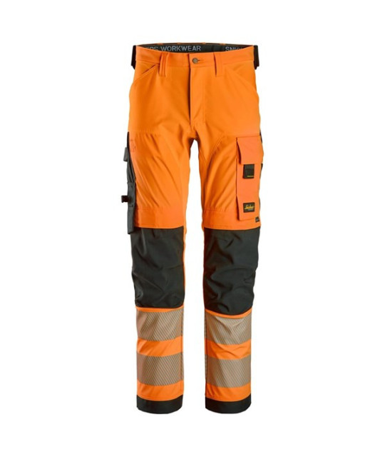 High-visibility trousers with 4-way stretch, class 2