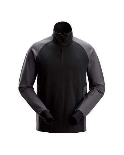 Two-tone sweatshirt with zipper