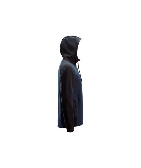 Two-tone zip hoodie