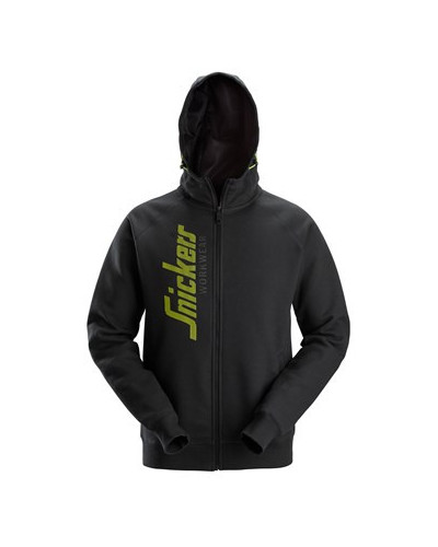 Logo hoodie with full-length zip