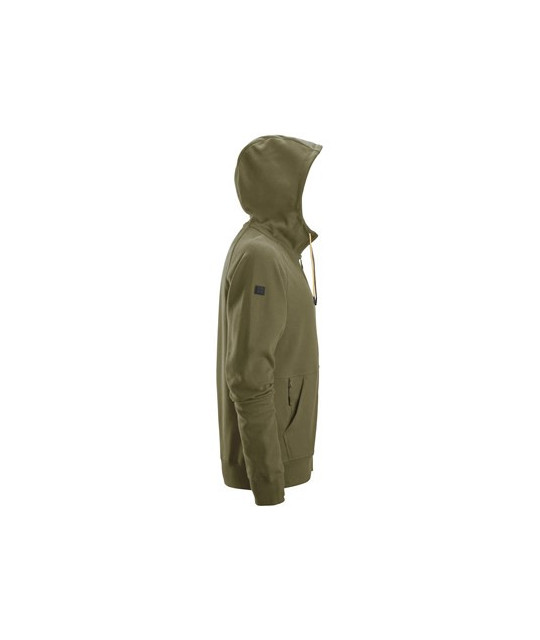 Logo hoodie with full-length zipper