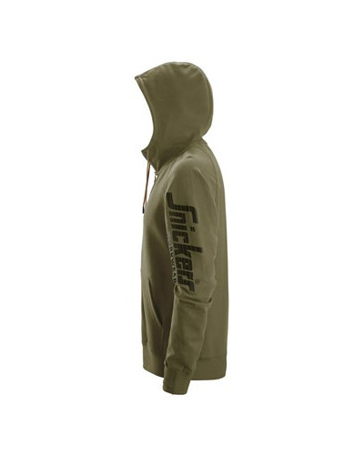 Logo hoodie with full-length zipper