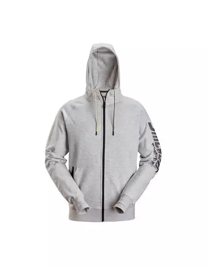 Logo hoodie with full-length zipper