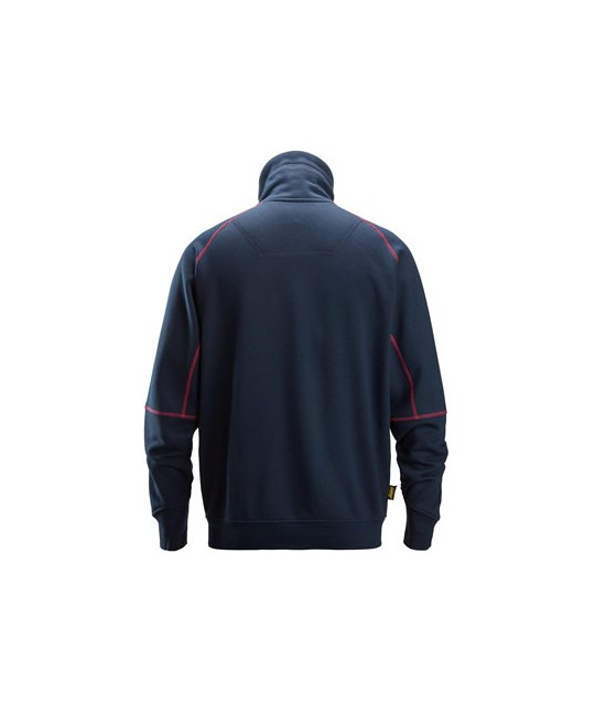 Sweater with arc protection and full-length zipper