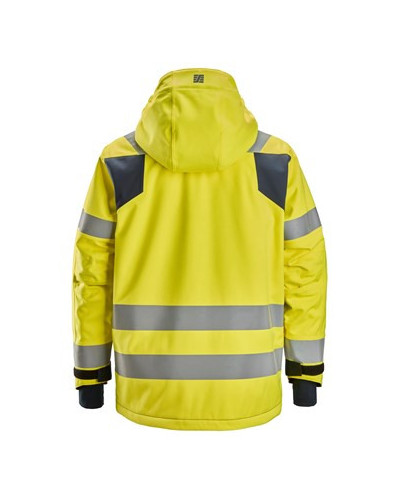 Waterproof, lined high-visibility jacket with hood, class 3
