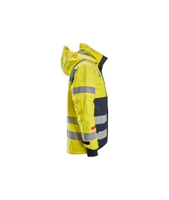 Snickers Workwear Vattentät fodrad jacka med huva, varsel klass 3