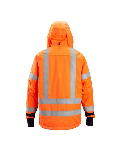 Lined high-visibility jacket with hood, visibility class 3