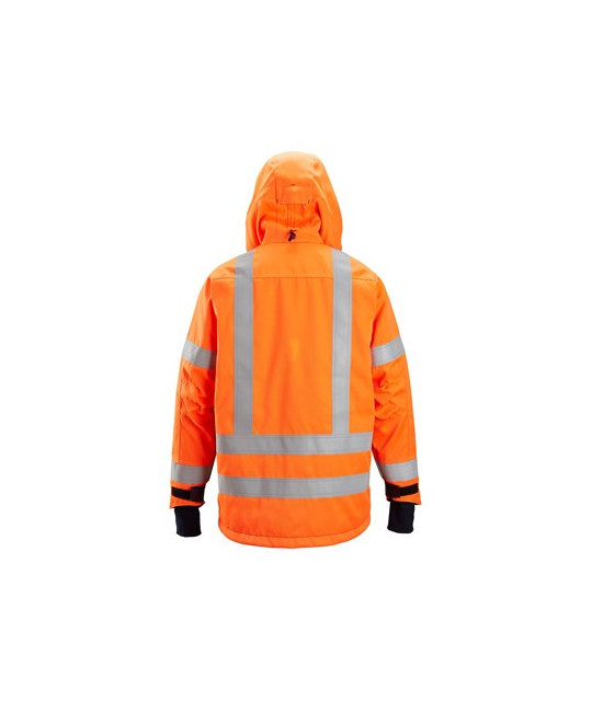 Lined high-visibility jacket with hood, visibility class 3