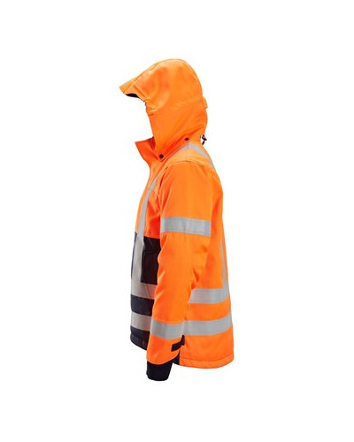 Lined high-visibility jacket with hood, visibility class 3