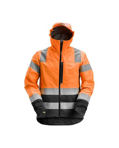 Waterproof shell jacket, high visibility garment class 3