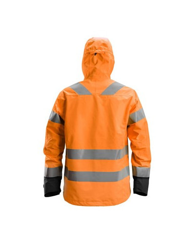 Waterproof shell jacket, high visibility garment class 3