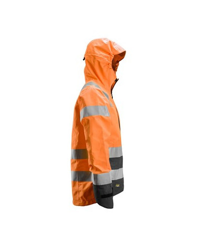 Waterproof shell jacket, high visibility garment class 3