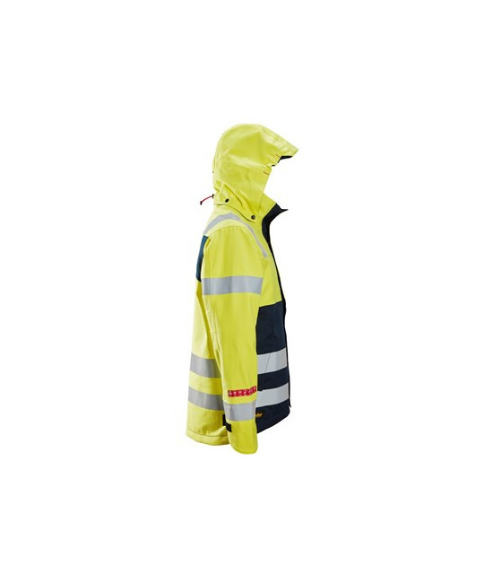 Waterproof shell jacket warning, 3 o'clock