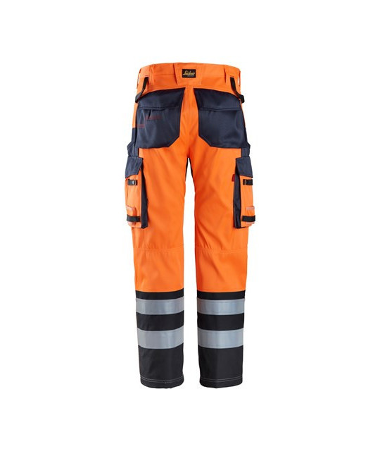 Snickers Workwear Byxa med förstärkt framsida av benet, varselorang...