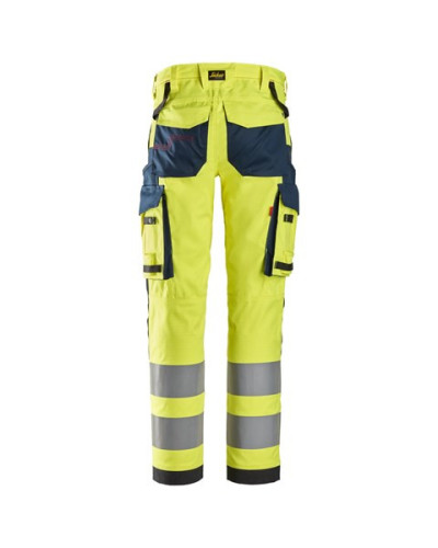 Work trousers with stretch, high visibility class 2
