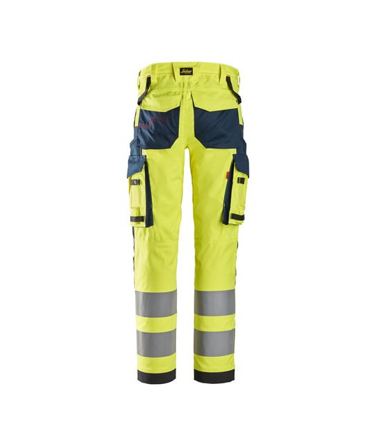 Work trousers with stretch, high visibility class 2