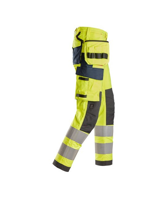 Snickers Workwear Arbetsbyxa stretch med hölsterfickor, varsel klass 2