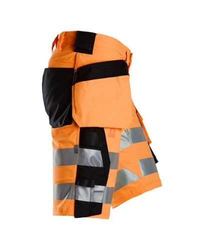 High-visibility stretch shorts with holster pockets, 1 o'clock