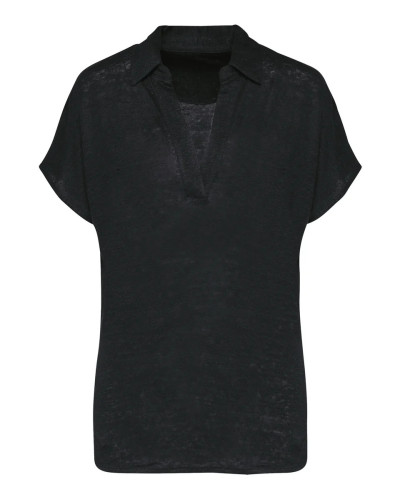 Ladies’ linen polo shirt
