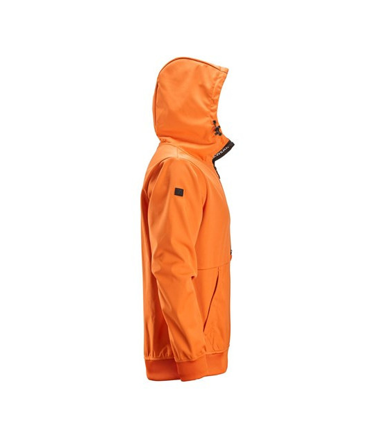 Windproof stretch hoodie with half-length zipper