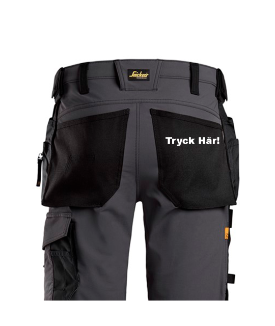 Litet Tryck på Höger Bakficka, max 6 x 10 cm