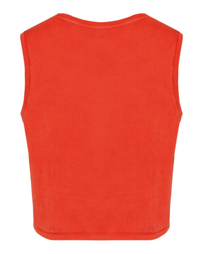 Ladies faded cropped sleeveless t-shirt