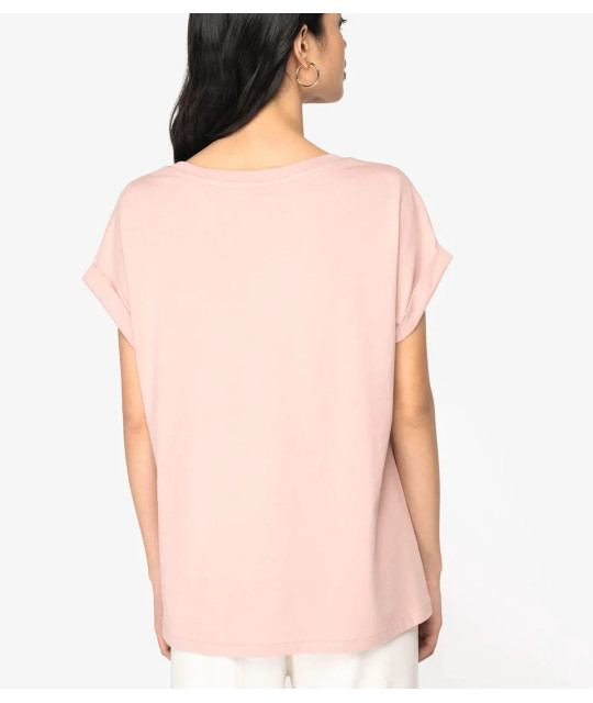 Eco-Friendly Ladie's Rolled-Up Sleeves T-shirt