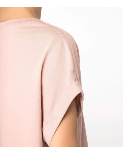 Eco-Friendly Ladie's Rolled-Up Sleeves T-shirt
