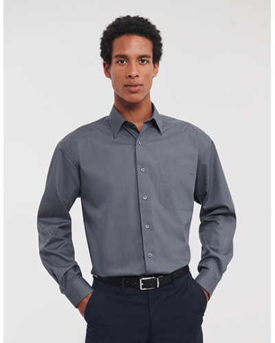 Men's Long Sleeve Classic Polycotton Poplin Shirt