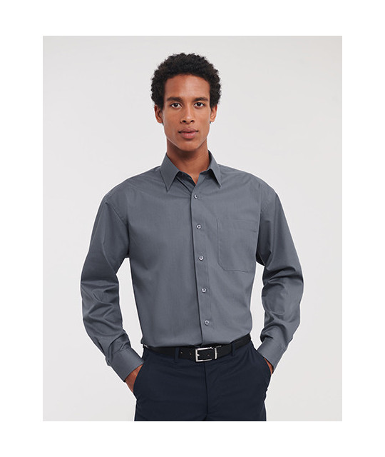 Men's Long Sleeve Classic Polycotton Poplin Shirt