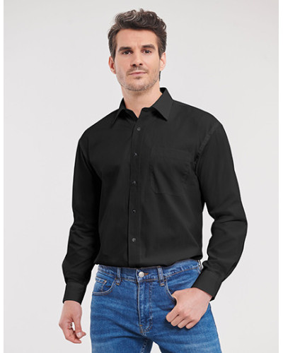 Men's Long Sleeve Classic Pure Cotton Poplin Shirt