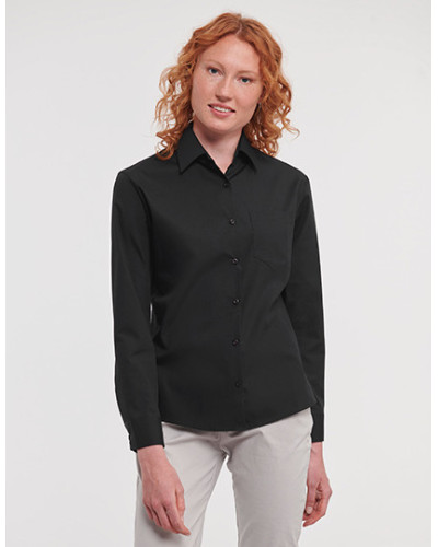Ladies' Long Sleeve Classic Pure Cotton Poplin Shirt