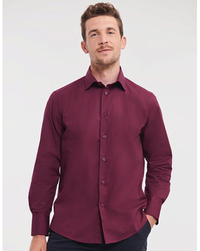 Men's Long Sleeve Fitted Stretch Shirt
