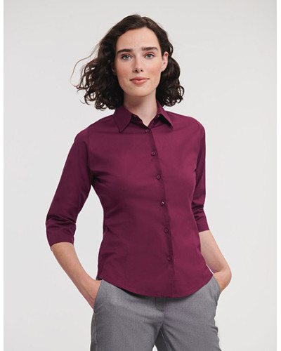 Ladies' Long Sleeve Classic Pure Cotton Poplin Shirt