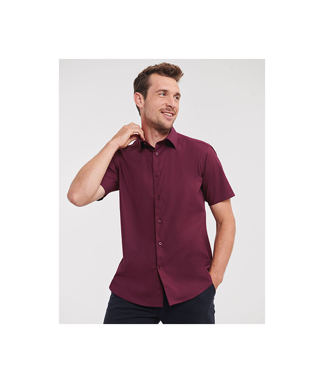 Men's Short Sleeve Fitted Stretch Shirt