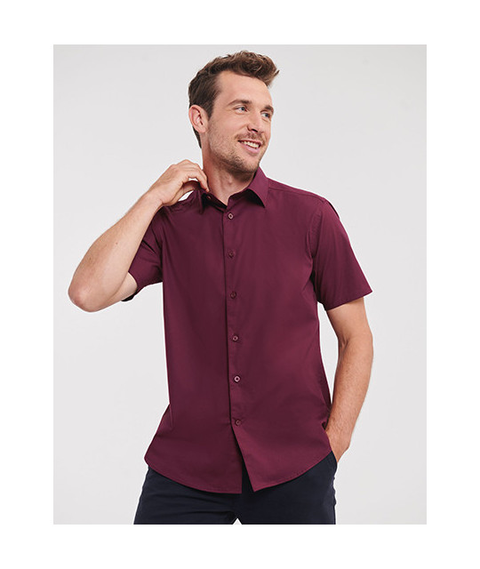 Men's Short Sleeve Fitted Stretch Shirt