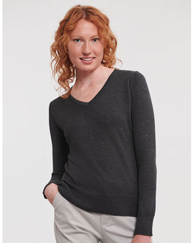Ladies´ V-Neck Knitted Pullover