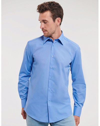 Men's Long Sleeve Tailored Polycotton Poplin Shirt
