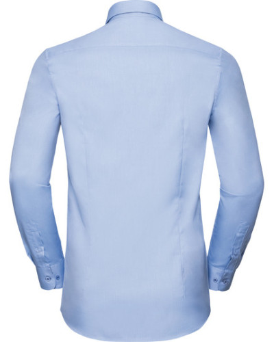 Men's Long Sleeve Tailored Contrast Herringbone Shirt