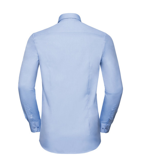 Men's Long Sleeve Tailored Contrast Herringbone Shirt