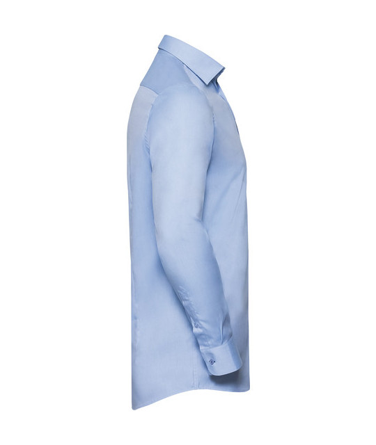 Men's Long Sleeve Tailored Contrast Herringbone Shirt