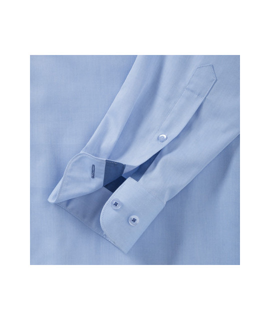 Men's Long Sleeve Tailored Contrast Herringbone Shirt