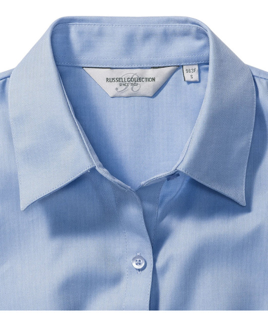 Ladies' Short Sleeve Tailored Herringbone Shirt