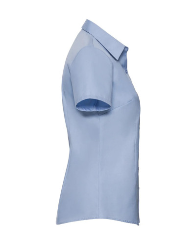 Ladies' Short Sleeve Tailored Herringbone Shirt