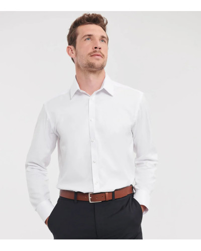 Men's Long Sleeve Tailored Herringbone Shirt