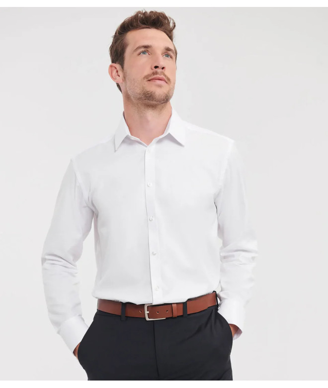 Men's Long Sleeve Tailored Herringbone Shirt